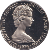 1974 PROOF FIFTY CENTS BRITISH VIRGIN ISLANDS 2