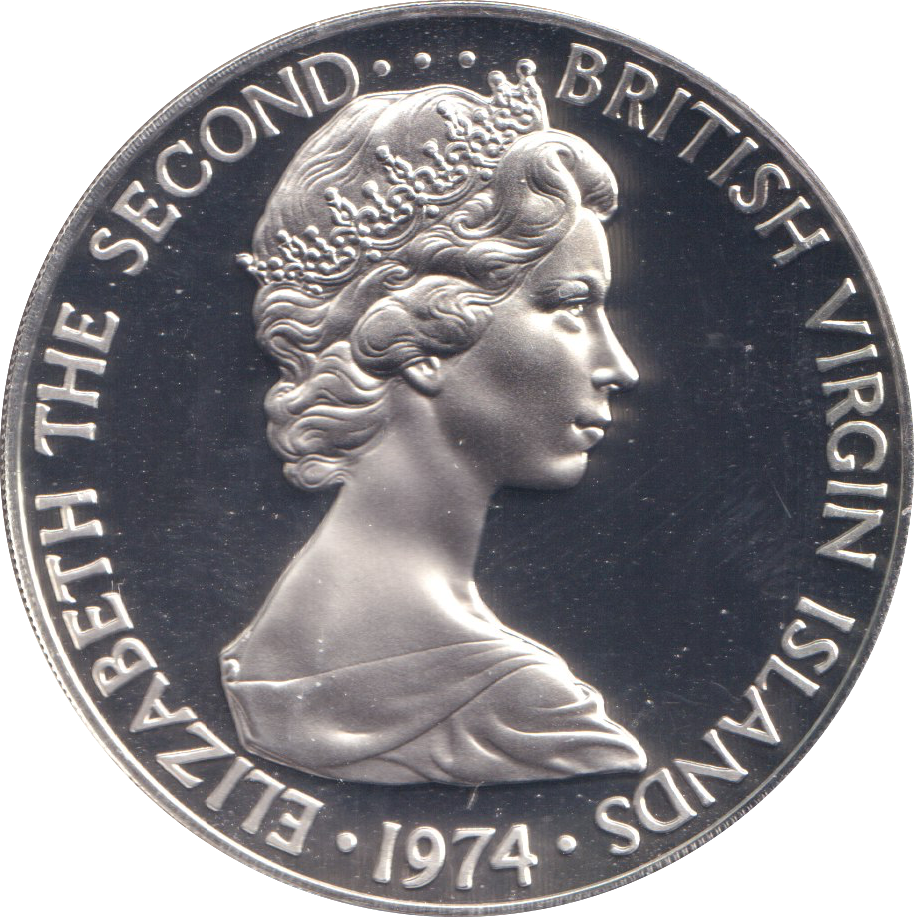 1974 PROOF ONE DOLLAR BRITISH VIRGIN ISLANDS 2