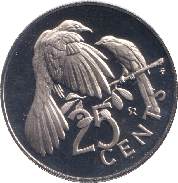 1974 PROOF TWENTY FIVE CENTS BRITISH VIRGIN ISLANDS 2
