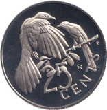 1974 PROOF TWENTY FIVE CENTS BRITISH VIRGIN ISLANDS 2