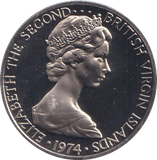 1974 PROOF TWENTY FIVE CENTS BRITISH VIRGIN ISLANDS 2