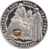 1997 SILVER PROOF 20 DOLLARS NEW ZEALAND ELIZABETH AND PHILLIP