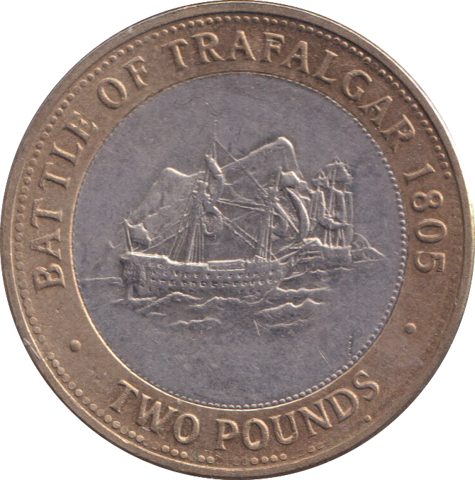2013 £2 POUNDS BATTLE OF TRAFALGAR 1805 GIBRALTAR