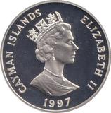 1997 SILVER PROOF TWO DOLLARS KAYMAN ISLANDS ELIZABETH AND PHILLIP