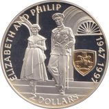 1997 SILVER PROOF TWO DOLLARS BERMUDA ELIZABETH AND PHILLIP