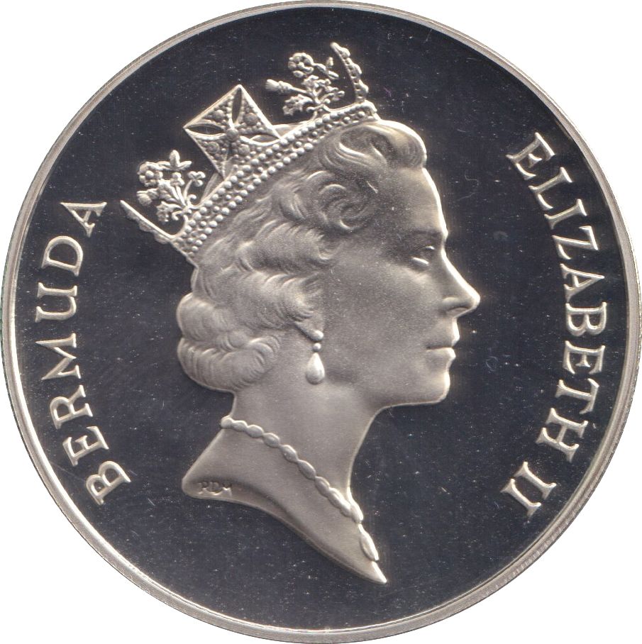 1997 SILVER PROOF TWO DOLLARS BERMUDA ELIZABETH AND PHILLIP