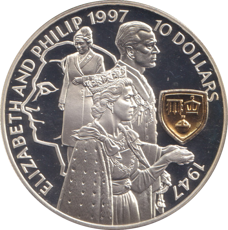 1997 SILVER PROOF 10 DOLLARS SOLOMON ISLANDS ELIZABETH AND PHILLIP