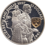1997 SILVER PROOF 10 DOLLARS SOLOMON ISLANDS ELIZABETH AND PHILLIP