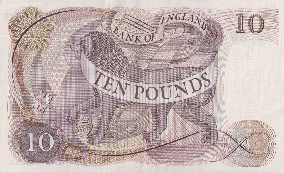 TEN POUNDS BANKNOTE FFORDE REF £10-27 ( AUNC )