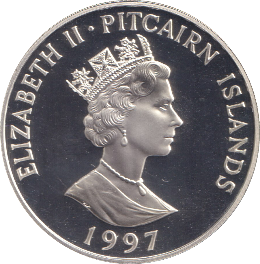 1997 SILVER PROOF 10 DOLLARS PITCAIRN ISLANDS ELIZABETH AND PHILLIP