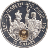 1997 SILVER PROOF 10 DOLLARS EAST CARIBBEAN STATES ELIZABETH AND PHILLIP