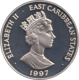 1997 SILVER PROOF 10 DOLLARS EAST CARIBBEAN STATES ELIZABETH AND PHILLIP