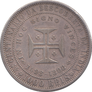 1898 SILVER 1000 REIS PORTUGAL