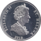2013 SILVER PROOF 25 PENCE ST GEORGE AND THE DRAGON ST. HELENA