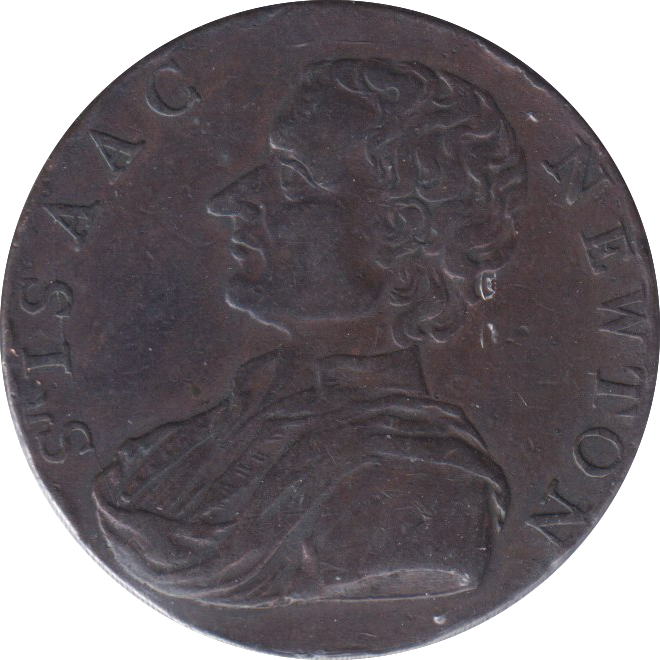 1793 HALFPENNY TOKEN ISSAC NEWTON