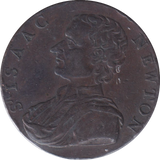 1793 HALFPENNY TOKEN ISSAC NEWTON
