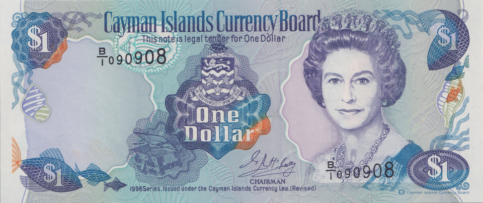 1996 ONE DOLLAR CAYMAN ISLANDS BANKNOTE REF-1783