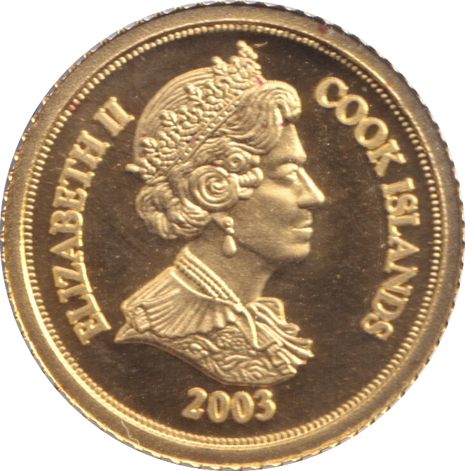 2003 GOLD PROOF ONE DOLLAR COOK ISLANDS