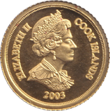 2003 GOLD PROOF ONE DOLLAR COOK ISLANDS