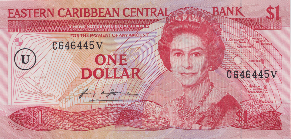 1985 ONE DOLLAR EASTERN CARIBBEAN BANKNOTE REF-1793