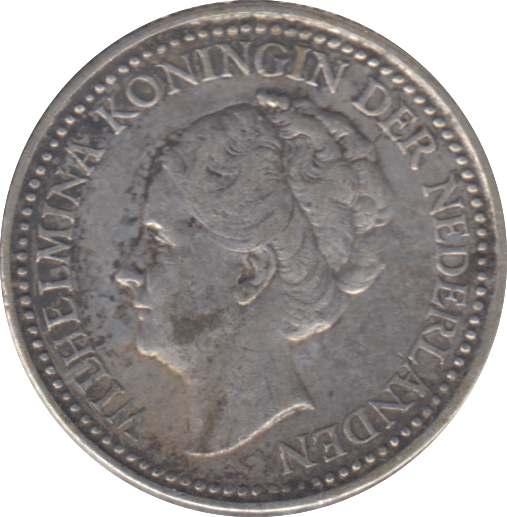 1921 SILVER 1/2 GUILDER NETHERLANDS
