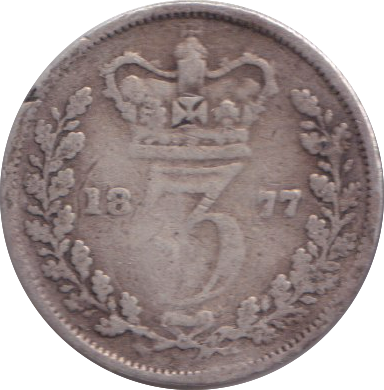 1877 THREEPENCE ( FINE )