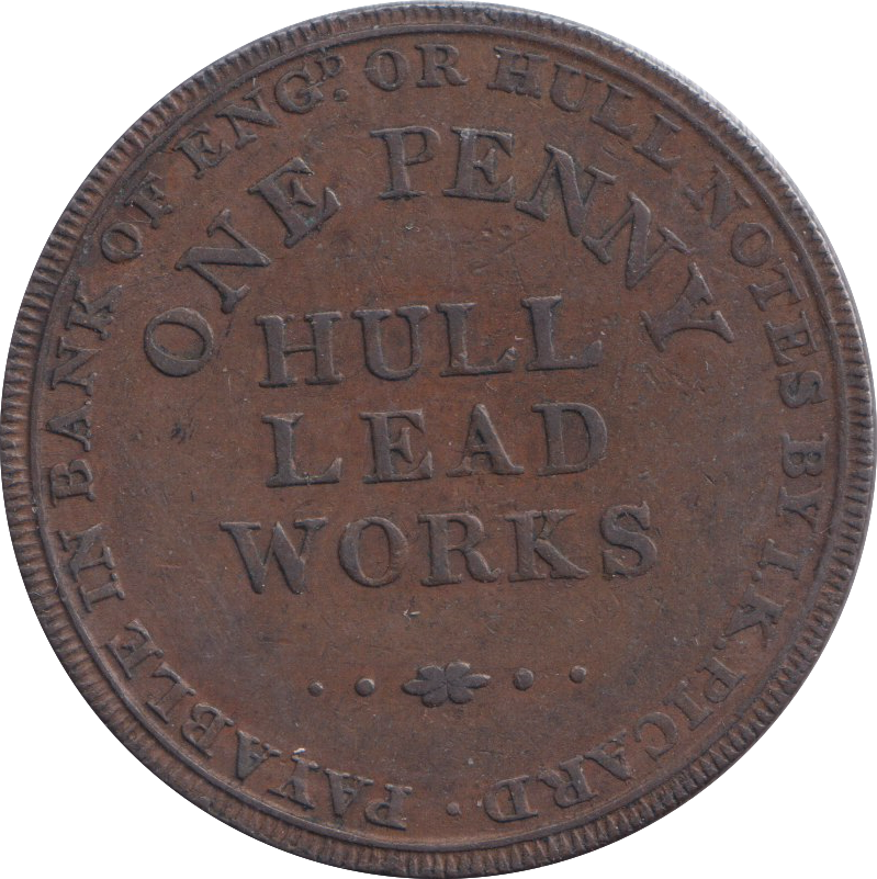 1812 HULL LEAD WORKS PENNY TOKEN