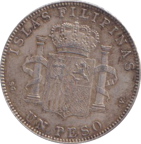 1897 SILVER PHILIPPINES 1 PESO