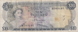 1974 TEN DOLLARS BAHAMAS BANKNOTE REF-1762