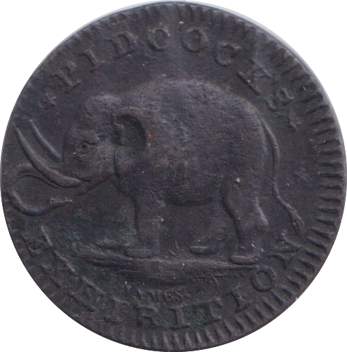 1795 PIDCOCK EXHIBITION FARTHING TOKEN ELEPHANT