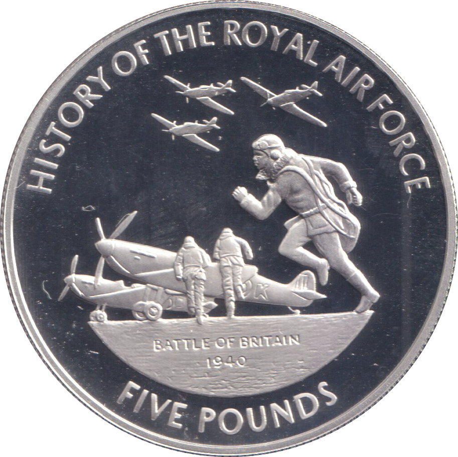2008 SILVER PROOF BATTLE OF BRITAIN FIVE POUNDS GUERNSEY