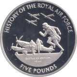 2008 SILVER PROOF BATTLE OF BRITAIN FIVE POUNDS GUERNSEY