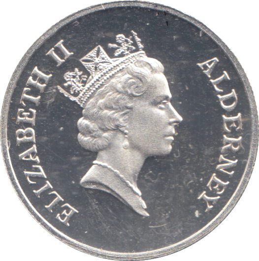 1995 SILVER PROOF 1 POUND ALDERNEY