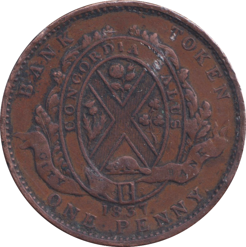 1837 PENNY TOKEN MONTREAL CANADA