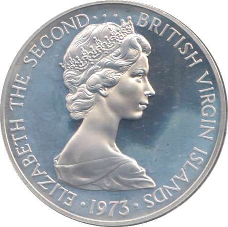 1973 SILVER PROOF 1 DOLLAR BRITISH VIRGIN ISLANDS