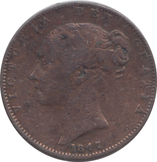 1847 FARTHING ( FINE )