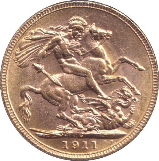1911 GOLD SOVEREIGN ( AUNC ) OTTAWA MINT