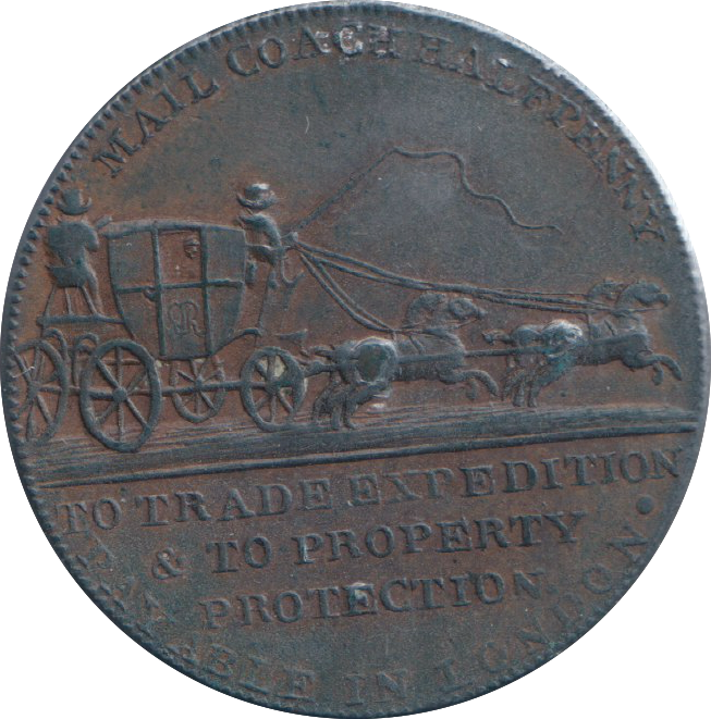 1797 HALFPENNY TOKEN MAIL COACH