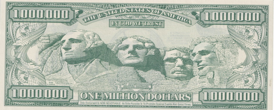1996 FANTASY 1,000,000 DOLLAR BANKNOTE REF-1738