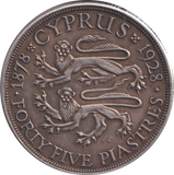 1928 SILVER CYPRUS 45 PIASTRES