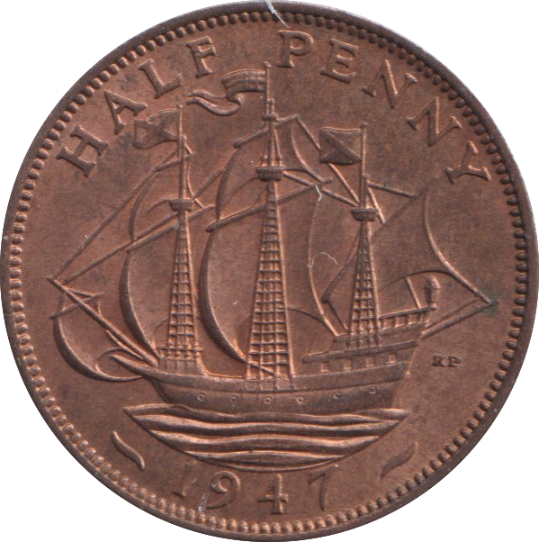 1947 HALFPENNY ( BU )