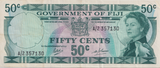 1969 FIFTY CENTS FIJI BANKNOTE REF-1795