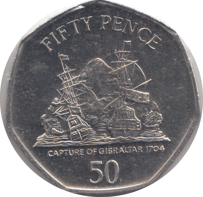2007 FIFTY PENCE CAPTURE OF GIBRALTAR 1704