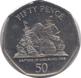 2007 FIFTY PENCE CAPTURE OF GIBRALTAR 1704