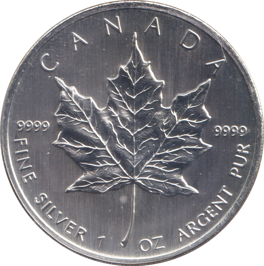 2008 1 OZ .999 FINE SILVER 5 DOLLARS CANADA