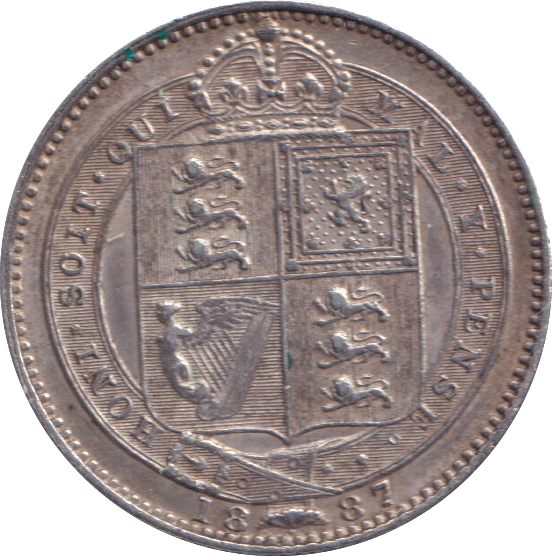 1887 SHILLING ( VF )