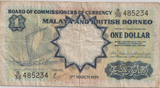 1959 ONE DOLLAR MALAYA AND BRITISH BORNEO BANKNOTE REF-1829