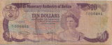 1976 TEN DOLLARS BELIZE BANKNOTE REF-1771