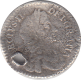 1673 HOLED MAUNDY TWOPENCE ( FINE )