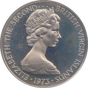 1973 SILVER PROOF 25 CENTS BRITISH VIRGIN ISLANDS